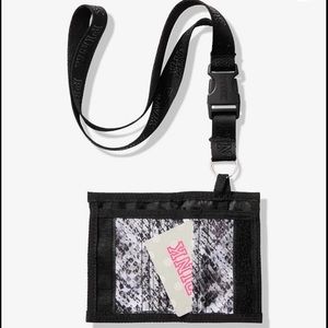 PINK MESH POCKET LANYARD